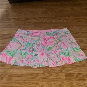 Lilly Pulitzer Pink, Green & White Floral Circle Skirt